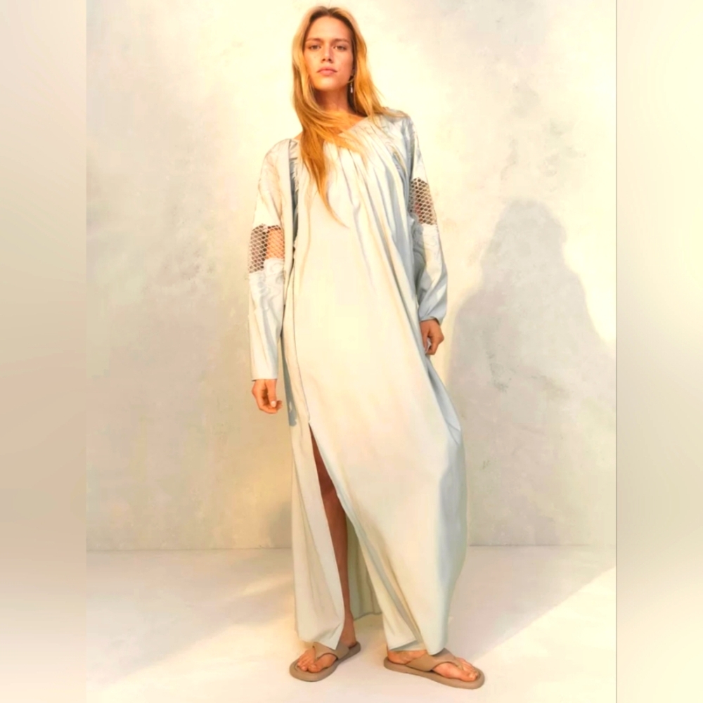 H&M Women's Wide Lace -Trimmed Maxi Dress Size M